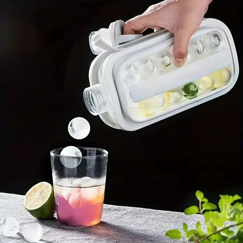 Portable 2-In-1 Folding Ice Maker Water Bottle with Creative Ice Cube Mold Ice Hockey Lattice Kitchen Bar Gadgets Ice Making